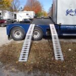 12' L X 12" W Aluminum Folding Smart Car Trailer Ramps, Plate End, Stub Foot - 2,000 lb. Per Axle - Image 2
