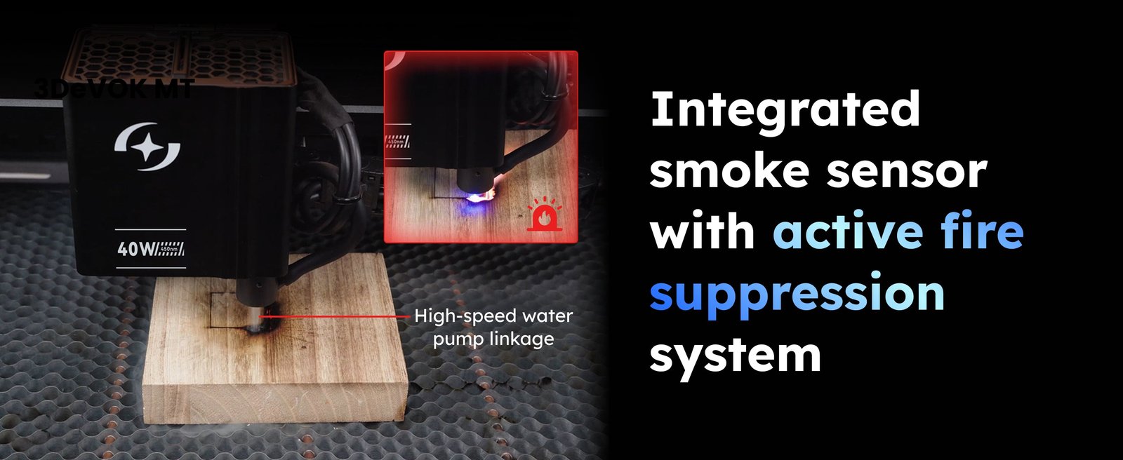 AtomStack KRAFT 40W laser cutter with enclosed design and safety features