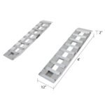 12" W Aluminum Car Trailer Ramps, Hook & Plate Hybrid End, Knife Foot - 3,000 lb. Per Axle - Image 9