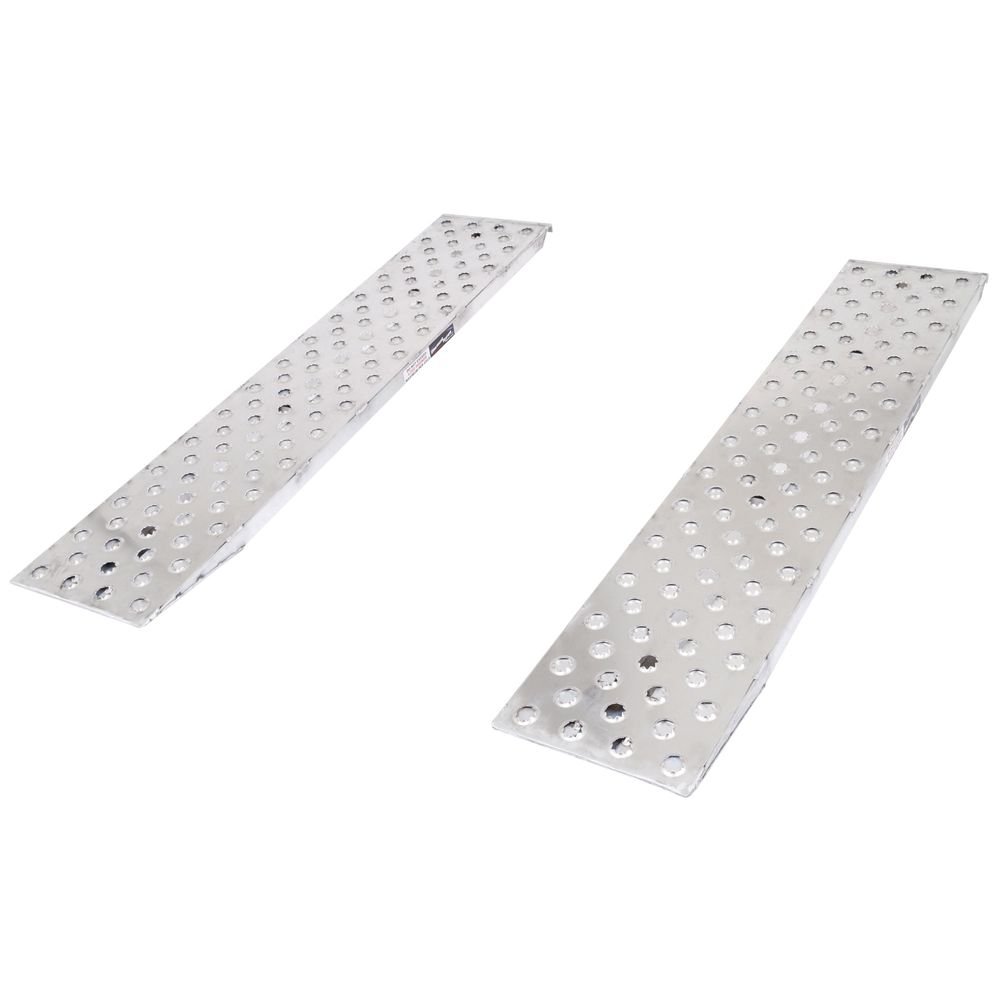 04-15-072-04-P 6' L X 15" W EZ Traction Aluminum Car Trailer Ramps, Hook End, Knife Foot - 4,000 lb. Per Axle - Image 1