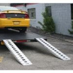 15" W Aluminum Car Trailer Ramps Hook End, Knife Foot- 5,000 lb. Per Axle - Image 8