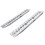 7' 10" L X 15" W Aluminum Car Trailer Ramps, Plate End, Knife Foot - 5,000 lb. Per Axle