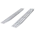16" W Aluminum Car Trailer Ramps, Plate End, Knife Foot - 5,000 lb. Per Axle