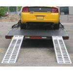 16" W Aluminum Car Trailer Ramps, Plate End, Knife Foot - 5,000 lb. Per Axle - Image 3