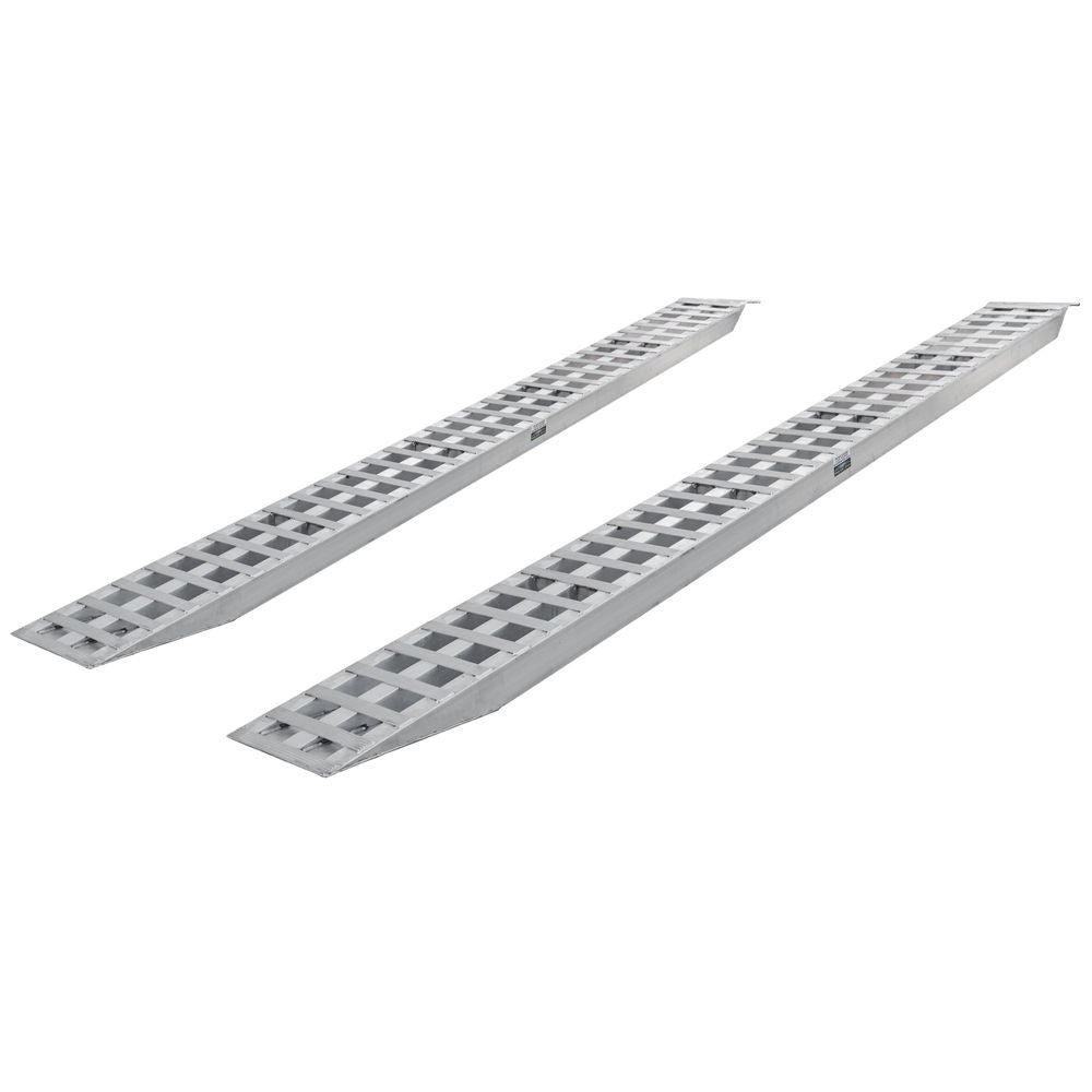 05-18-192-06 16' L X 18" W Aluminum Car Trailer Ramps, Plate End, Knife Foot - 5,000 lb. Per Axle - Image 1