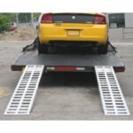10' L x 20" W Aluminum Car Trailer Ramps, Pin-On End, Knife Foot - 5,000 lb. Per Axle - Image 2