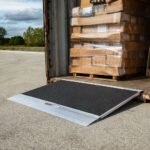 48" x 45" Grit-Coat Aluminum Shipping Container Ramps - 8,000 lb. Cap - Image 2