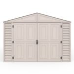 10.5x28.5 ft Vinyl Garage, Vinyl Storage Shed with Foundation, 2 Windows & Side Doors - Image 13