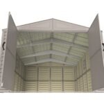 10.5x31 ft Vinyl Garage, Vinyl Storage Shed with Foundation, 2 Windows & Side Doors - Image 12