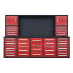 10ft Workbench Cabinet(40 Drawers,1 Pegboard & 2 Cabinets)