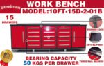 10ft Workbench Storage Cabinet with 15 Drawers & 2 Cabinets - Image 12