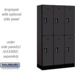 12" Wide Double Tier Designer Wood Locker - 3 Wide - 5 Feet High - 15" Deep by Salsbury - Image 2