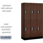 12" Wide Double Tier Designer Wood Locker - 3 Wide - 5 Feet High - 15" Deep by Salsbury - Image 24