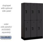 12" Wide Double Tier Designer Wood Locker - 3 Wide - 5 Feet High - 15" Deep by Salsbury