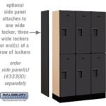 12" Wide Double Tier Designer Wood Locker - 3 Wide - 5 Feet High - 15" Deep by Salsbury - Image 31