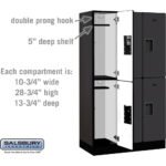 12" Wide Double Tier Designer Wood Locker - 3 Wide - 5 Feet High - 15" Deep by Salsbury - Image 32