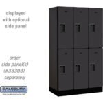 12" Wide Double Tier Designer Wood Locker - 3 Wide - 5 Feet High - 18" Deep by Salsbury