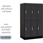 12" Wide Double Tier Designer Wood Locker - 3 Wide - 5 Feet High - 21" Deep by Salsbury - Image 4
