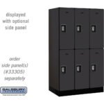 12" Wide Double Tier Designer Wood Locker - 3 Wide - 5 Feet High - 21" Deep by Salsbury - Image 5