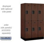 12" Wide Double Tier Designer Wood Locker - 3 Wide - 5 Feet High - 21" Deep by Salsbury - Image 21