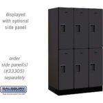 12" Wide Double Tier Designer Wood Locker - 3 Wide - 5 Feet High - 21" Deep by Salsbury
