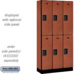 12" Wide Double Tier Designer Wood Locker - 3 Wide - 6 Feet High - 15" Deep by Salsbury - Image 11
