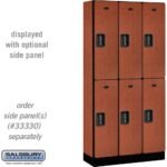 12" Wide Double Tier Designer Wood Locker - 3 Wide - 6 Feet High - 15" Deep by Salsbury - Image 12