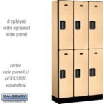 12" Wide Double Tier Designer Wood Locker - 3 Wide - 6 Feet High - 15" Deep by Salsbury - Image 27