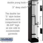 12" Wide Double Tier 'S' Style Designer Wood Locker - 1 Wide - 5 Feet High - 15" Deep by Salsbury - Image 32