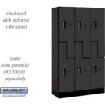 12" Wide Double Tier 'S' Style Designer Wood Locker - 3 Wide - 5 Feet High - 15" Deep by Salsbury - Image 2