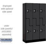 12" Wide Double Tier 'S' Style Designer Wood Locker - 3 Wide - 5 Feet High - 15" Deep by Salsbury - Image 5