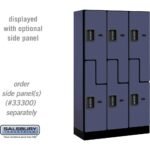 12" Wide Double Tier 'S' Style Designer Wood Locker - 3 Wide - 5 Feet High - 15" Deep by Salsbury - Image 7