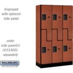 12" Wide Double Tier 'S' Style Designer Wood Locker - 3 Wide - 5 Feet High - 15" Deep by Salsbury - Image 11