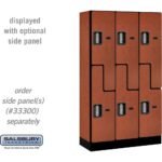 12" Wide Double Tier 'S' Style Designer Wood Locker - 3 Wide - 5 Feet High - 15" Deep by Salsbury - Image 14