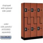 12" Wide Double Tier 'S' Style Designer Wood Locker - 3 Wide - 5 Feet High - 15" Deep by Salsbury - Image 15