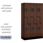 12" Wide Double Tier 'S' Style Designer Wood Locker - 3 Wide - 5 Feet High - 15" Deep by Salsbury - Image 22