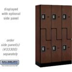 12" Wide Double Tier 'S' Style Designer Wood Locker - 3 Wide - 5 Feet High - 15" Deep by Salsbury - Image 25