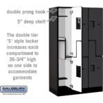 12" Wide Double Tier 'S' Style Designer Wood Locker - 3 Wide - 5 Feet High - 15" Deep by Salsbury - Image 32