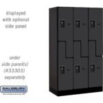 12" Wide Double Tier 'S' Style Designer Wood Locker - 3 Wide - 5 Feet High - 18" Deep by Salsbury - Image 3