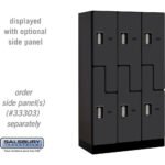 12" Wide Double Tier 'S' Style Designer Wood Locker - 3 Wide - 5 Feet High - 18" Deep by Salsbury - Image 4