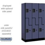 12" Wide Double Tier 'S' Style Designer Wood Locker - 3 Wide - 5 Feet High - 18" Deep by Salsbury - Image 6