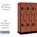 12" Wide Double Tier 'S' Style Designer Wood Locker - 3 Wide - 5 Feet High - 18" Deep by Salsbury - Image 11