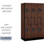 12" Wide Double Tier 'S' Style Designer Wood Locker - 3 Wide - 5 Feet High - 18" Deep by Salsbury - Image 22