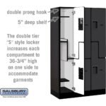 12" Wide Double Tier 'S' Style Designer Wood Locker - 3 Wide - 5 Feet High - 18" Deep by Salsbury - Image 32
