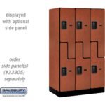 12" Wide Double Tier 'S' Style Designer Wood Locker - 3 Wide - 5 Feet High - 21" Deep by Salsbury - Image 13