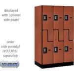 12" Wide Double Tier 'S' Style Designer Wood Locker - 3 Wide - 5 Feet High - 21" Deep by Salsbury - Image 15