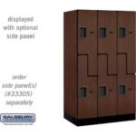 12" Wide Double Tier 'S' Style Designer Wood Locker - 3 Wide - 5 Feet High - 21" Deep by Salsbury - Image 21