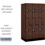 12" Wide Double Tier 'S' Style Designer Wood Locker - 3 Wide - 5 Feet High - 21" Deep by Salsbury - Image 25