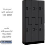 12" Wide Double Tier 'S' Style Designer Wood Locker - 3 Wide - 6 Feet High - 15" Deep by Salsbury - Image 3