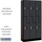 12" Wide Double Tier 'S' Style Designer Wood Locker - 3 Wide - 6 Feet High - 15" Deep by Salsbury - Image 4